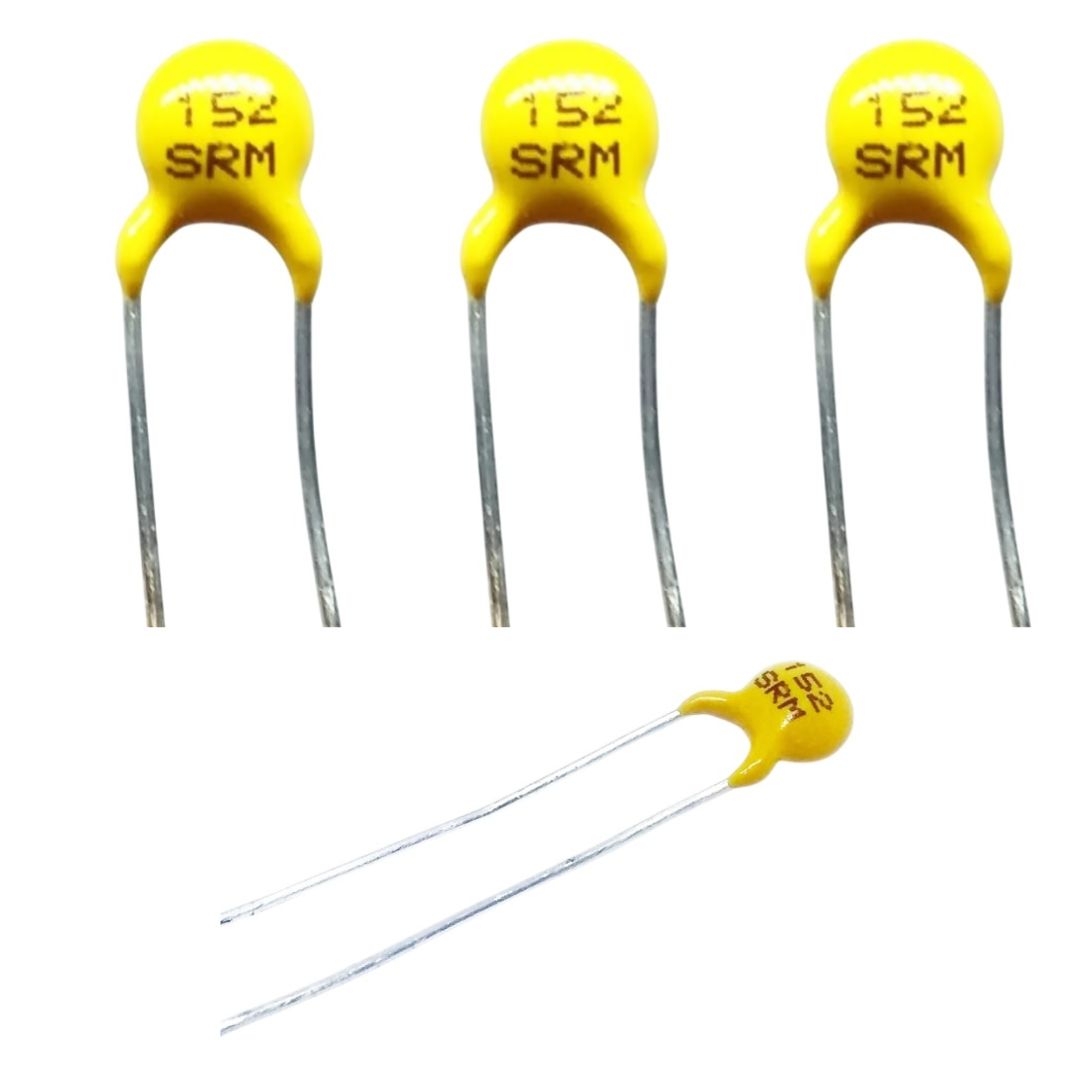 Kit com 50 Capacitores Cerâmicos Disco 1500pF 1KV Y5U - KIT-CAP-CER-DISCO-1500PF-1KV-50 - Comecx Labs