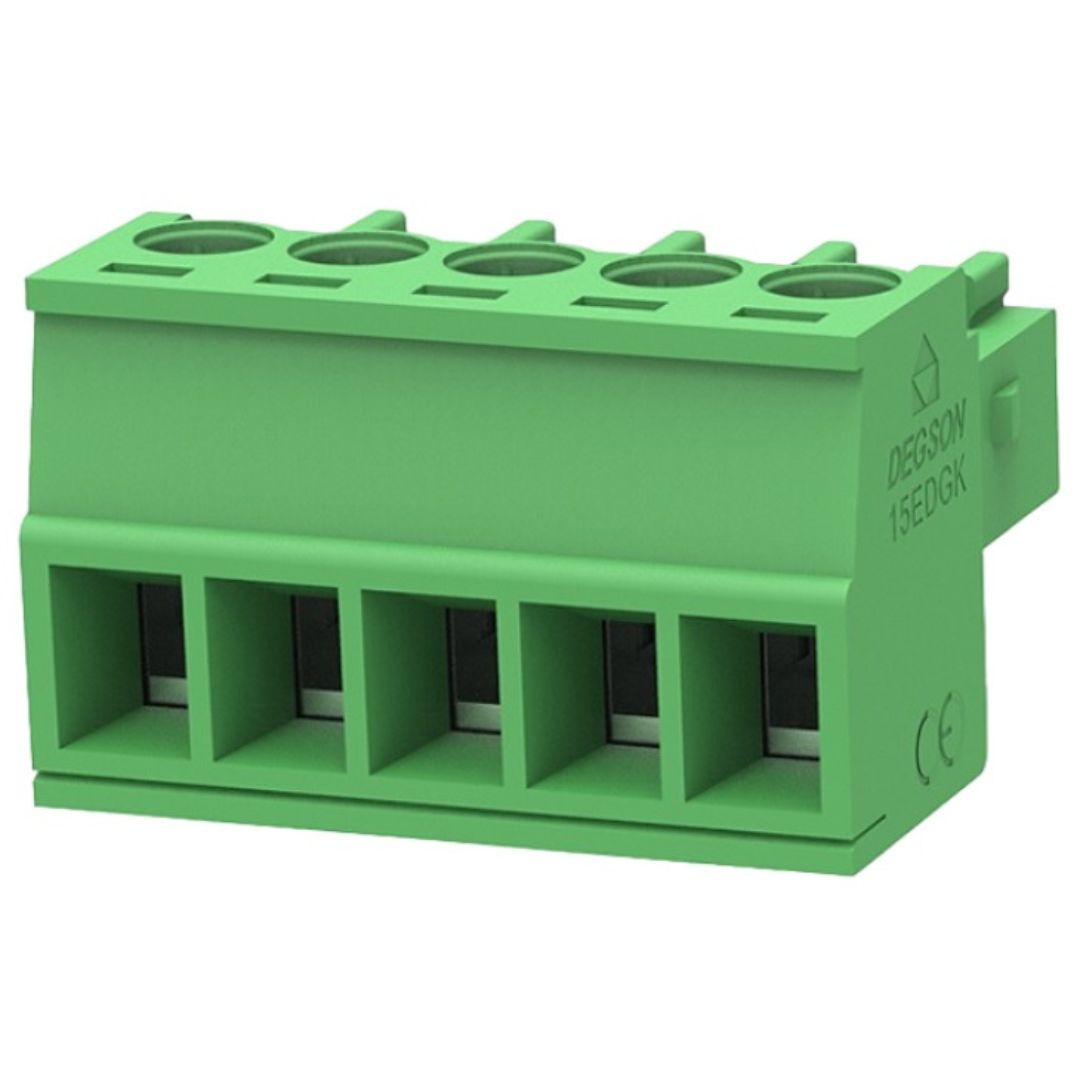 Conector Borne 5 Vias Fêmea 3.81mm 90º (KF2EDGK-3.81-05P) KEFA - MAN-CON-INDUSTRIAL-174810 - Comecx Labs