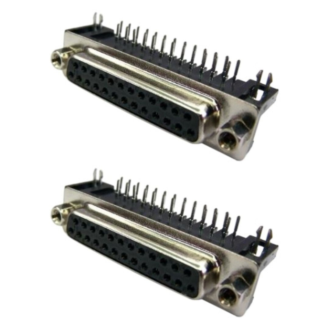 Conector DB25 90º Fêmea para Solda Placa PCI (DB-25) - MAN-CON-DB-217900 - Comecx Labs