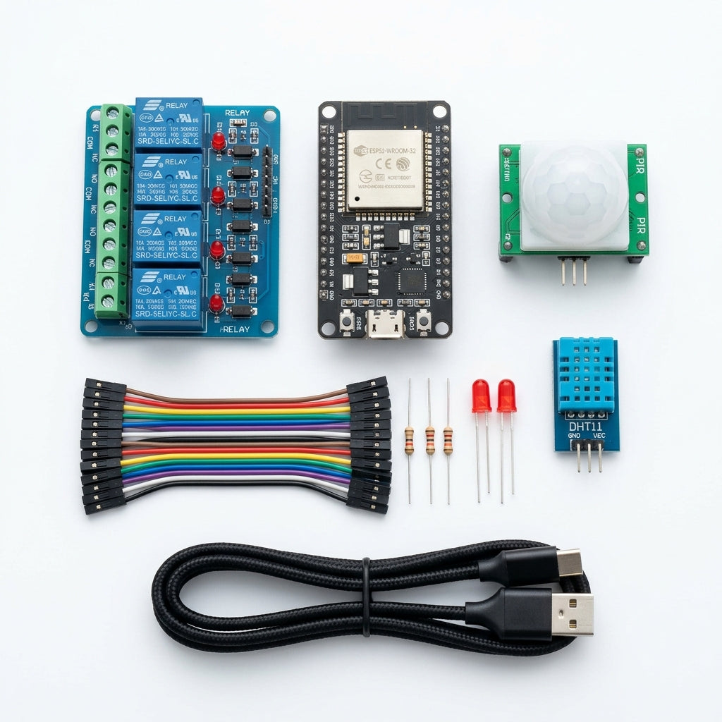 Kit Automação Residencial com ESP32 - Relés, Sensores e Wi-Fi - KIT-AUT-001 - Comecx Labs