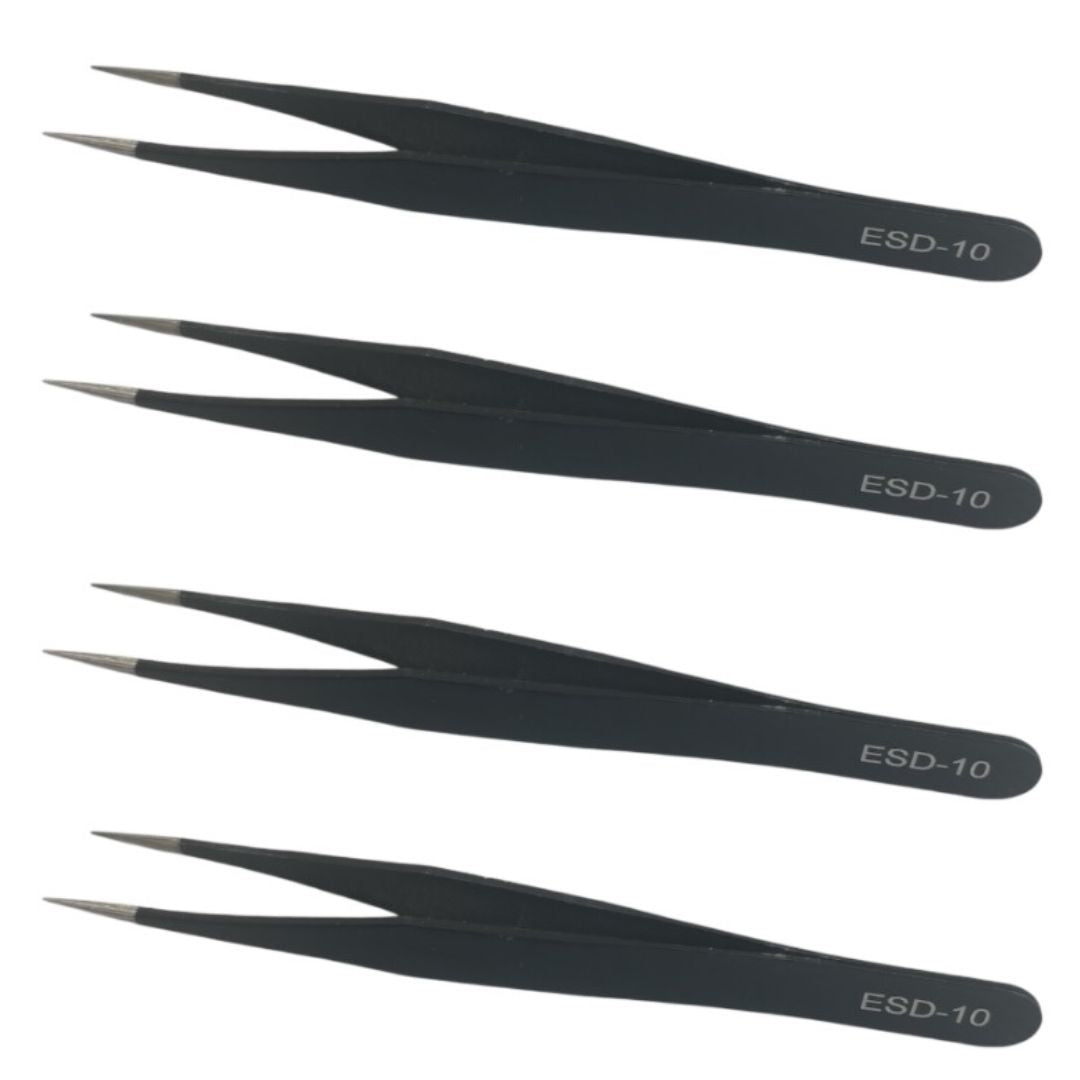 Pinça Antiestática Reta 110mm ESD-10 Vetus - FER-PINCA-ESD10 - Comecx Labs