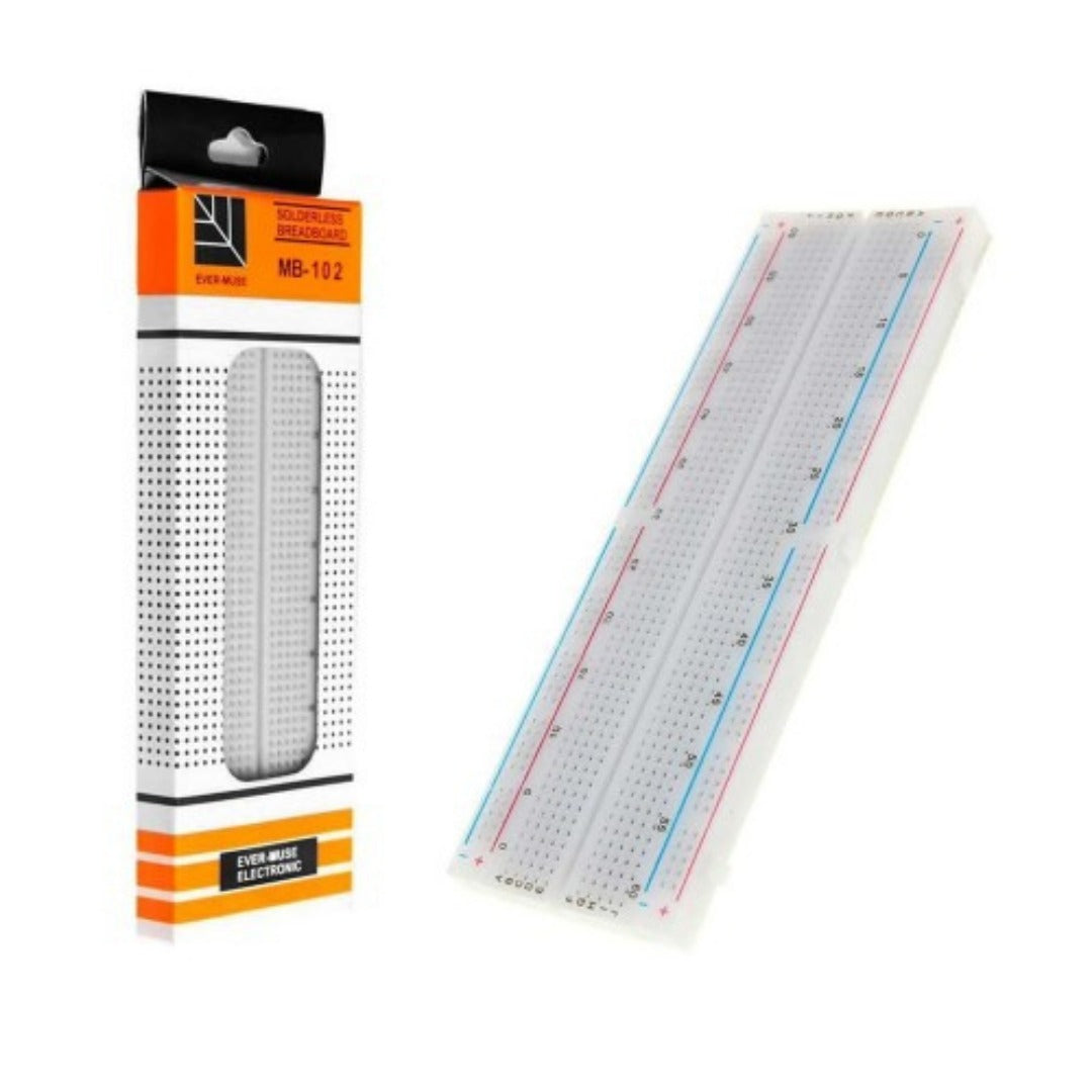 Protoboard MB-102 830 Pontos - Para Projetos Arduino - PROTO-MB102-830 - Comecx Labs