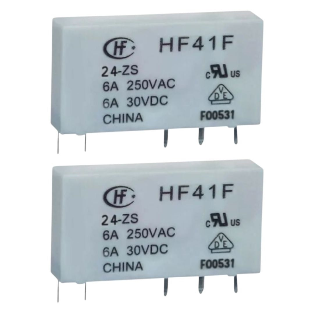 Relé 6A 250VAC 30VDC 5 Pinos (HF41F 24-ZS) - MAN-PROT-RELAY-244780 - Comecx Labs