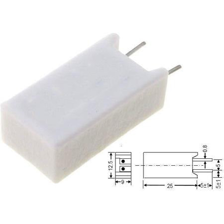 Resistor Royal Ohm SMW05 10R Porcelana 5W Radial 5% - RES-114591 - Comecx Labs