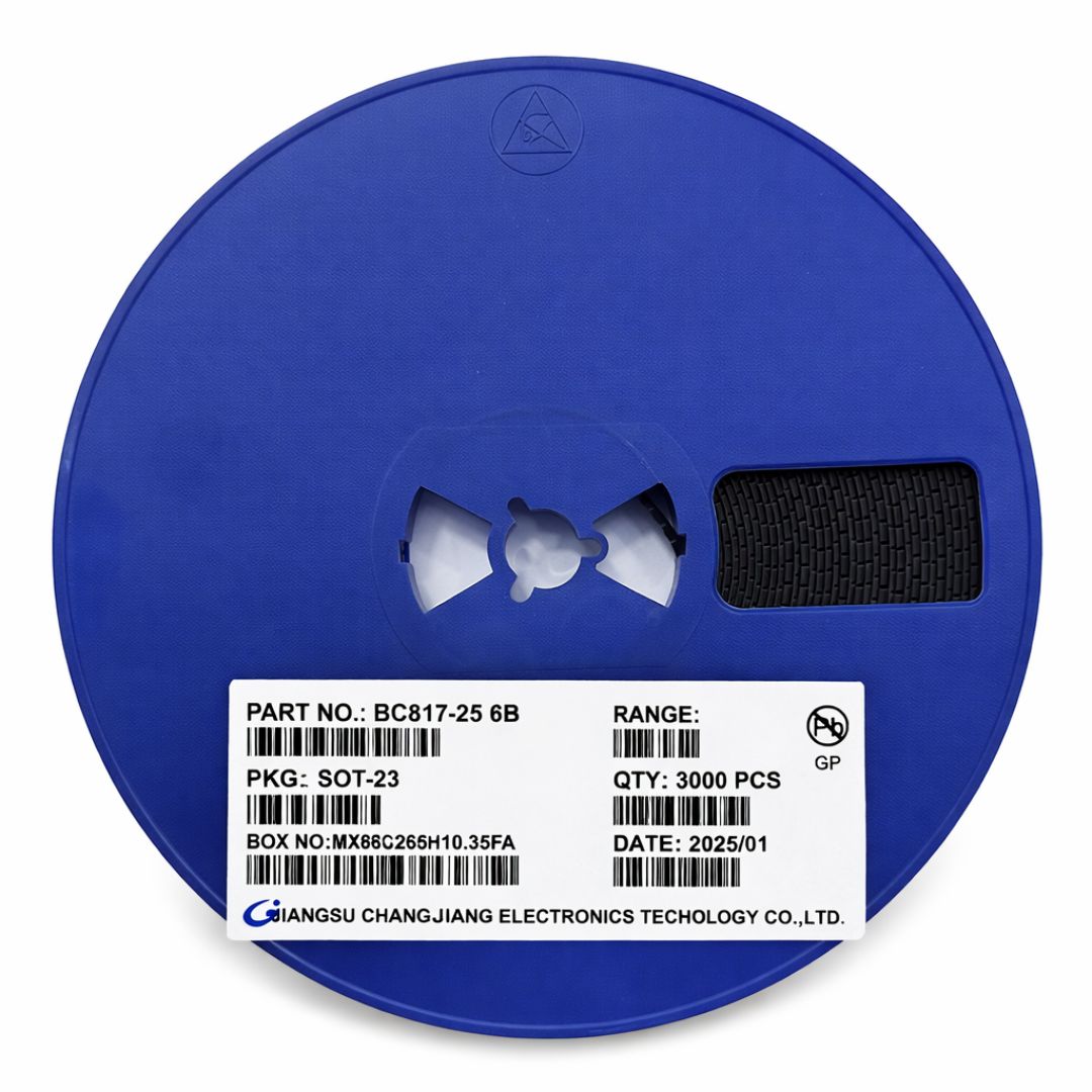 Rolo 3.000 peças - Transistor Bipolar BC817-25 SOT-23 45V 0.5A SMD ( 6B ) - SEMI-234064 - Comecx Labs