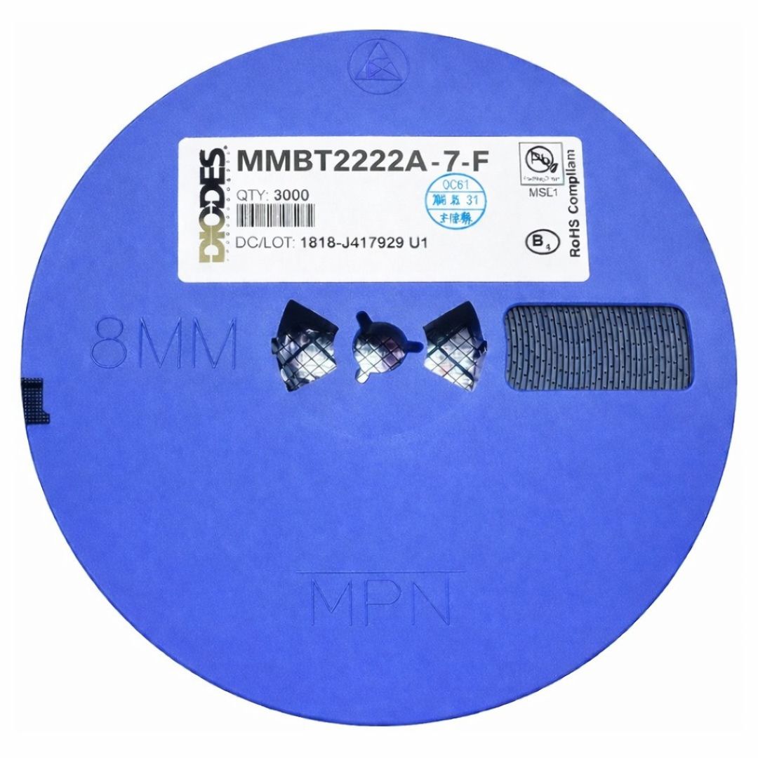 Rolo 3.000 Peças - Transistor Bipolar NPN MMBT2222A-7-F SOT-23-3 40V SMD ( K1P ) Diodes - SEMI-230856 - Comecx Labs