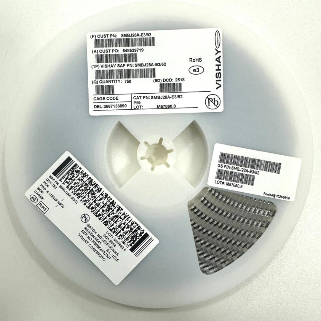 Rolo 750 Peças - Diodo TVS SMBJ28A-E3/52 SMA 28V 1000W (MG) SMD - MAN-PROT-SURGE-220766 - Comecx Labs