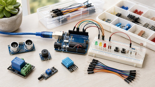 Projetos simples com Arduino para iniciantes usando protoboard, jumpers, LEDs, sensores, buzzer e modulo rele