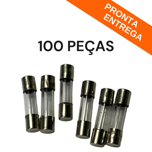 100 Peças - Fusível de Vidro 5x20 Pequeno 1A 250V (Caixinha) - MAN-PROT-FUSE-190768 - Comecx Labs