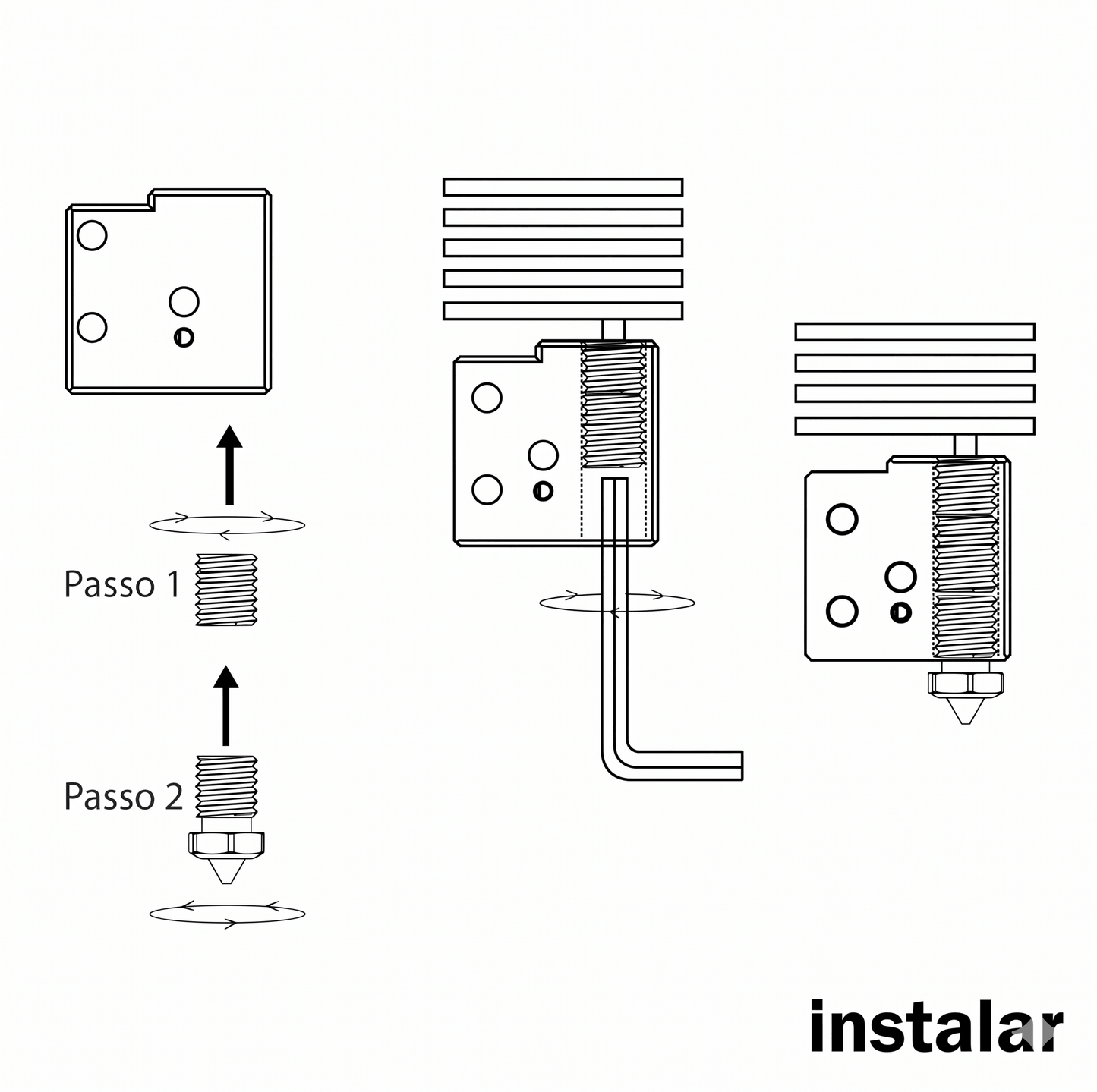 Adaptador Mellow Volcano para Bico V6 em Cobre Niquelado