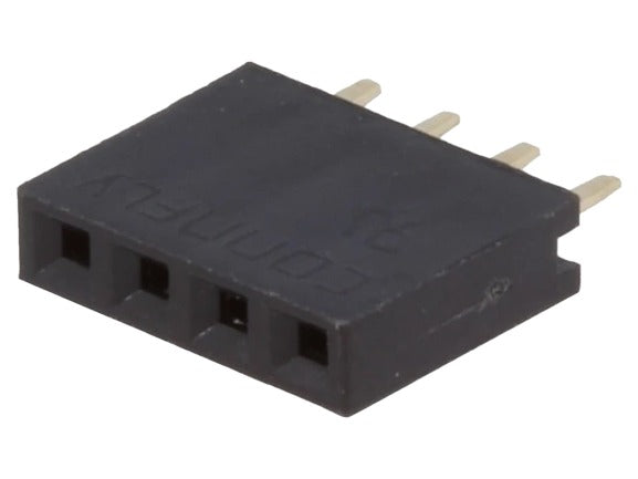 Barra de Pinos Femea MCI 1x4 180 Graus Passo 2.54mm - COMP-CON-68653 - Comecx Labs
