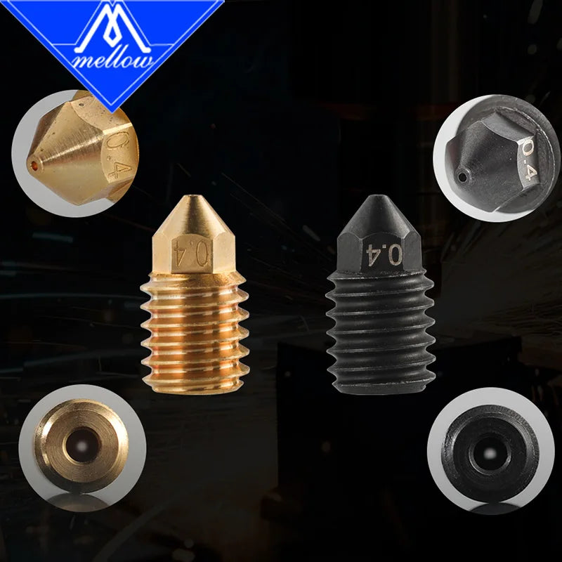 Bico Mellow NF TZ em aço endurecido para hotend TZ2.0 - imagem 2 - Comecx Labs