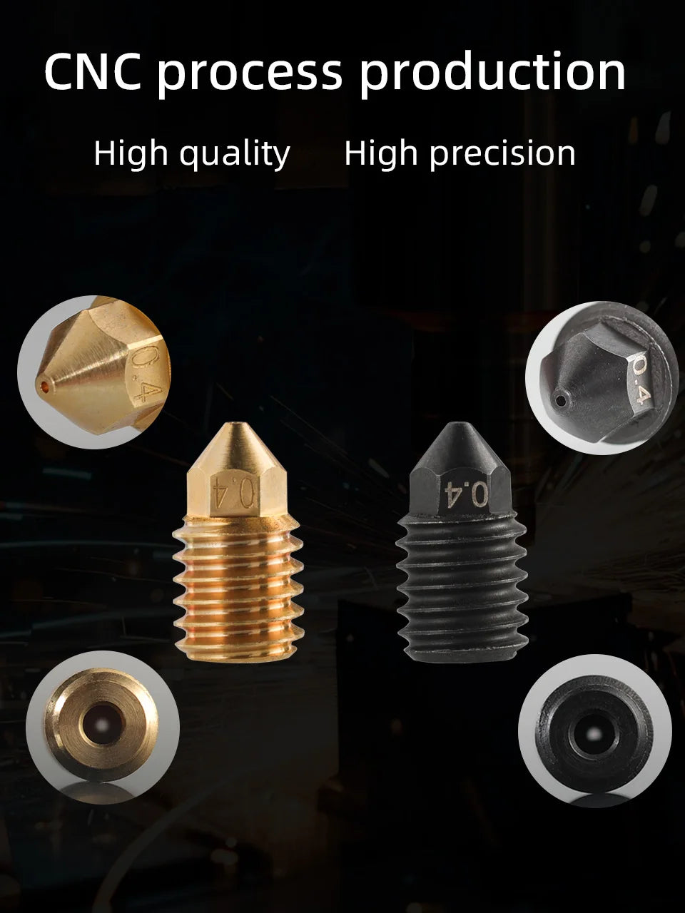 Bico Mellow NF TZ em aço endurecido para hotend TZ2.0 - imagem 11 - Comecx Labs