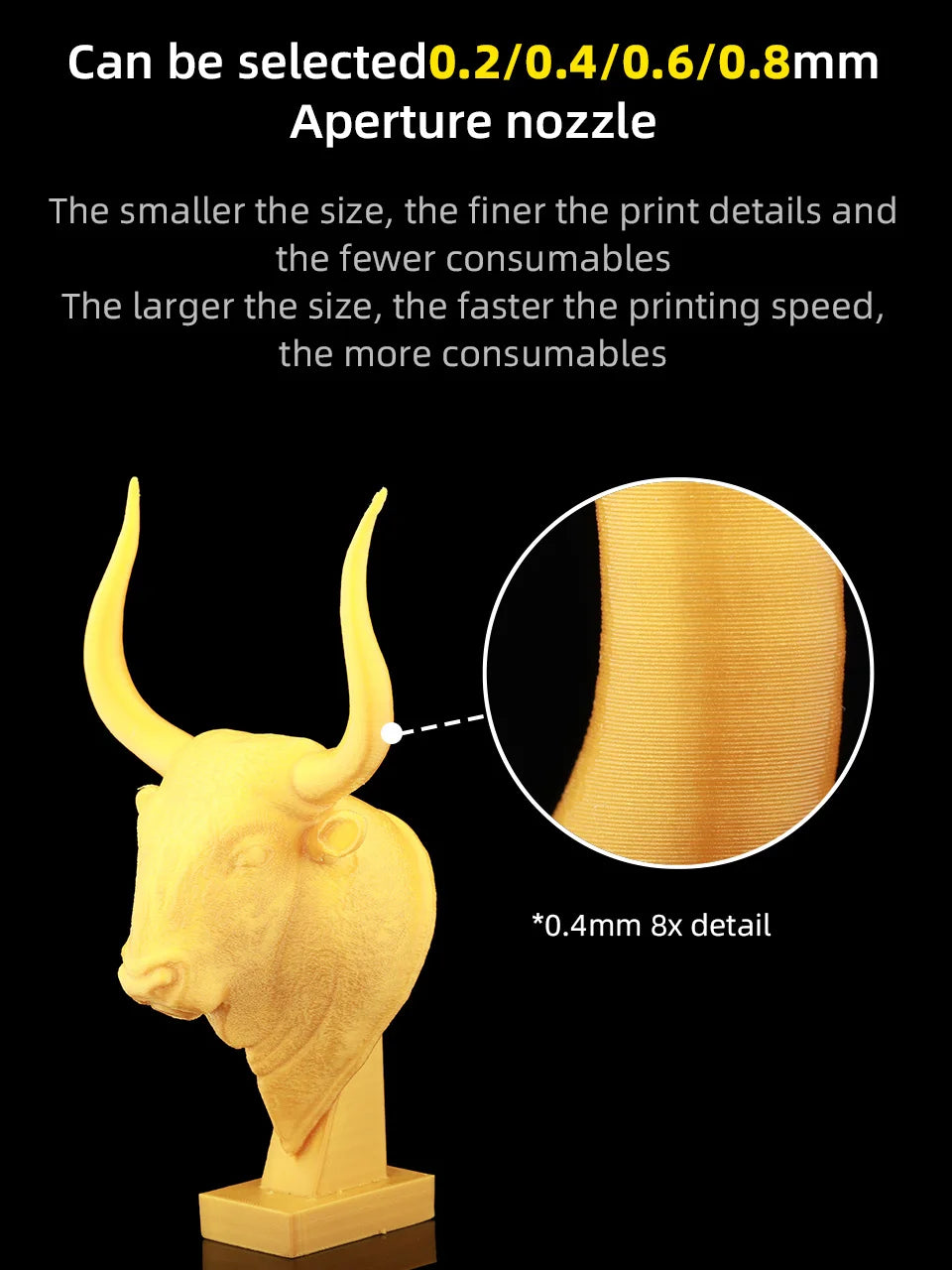 Bico Mellow NF TZ em aço endurecido para hotend TZ2.0 - imagem 16 - Comecx Labs