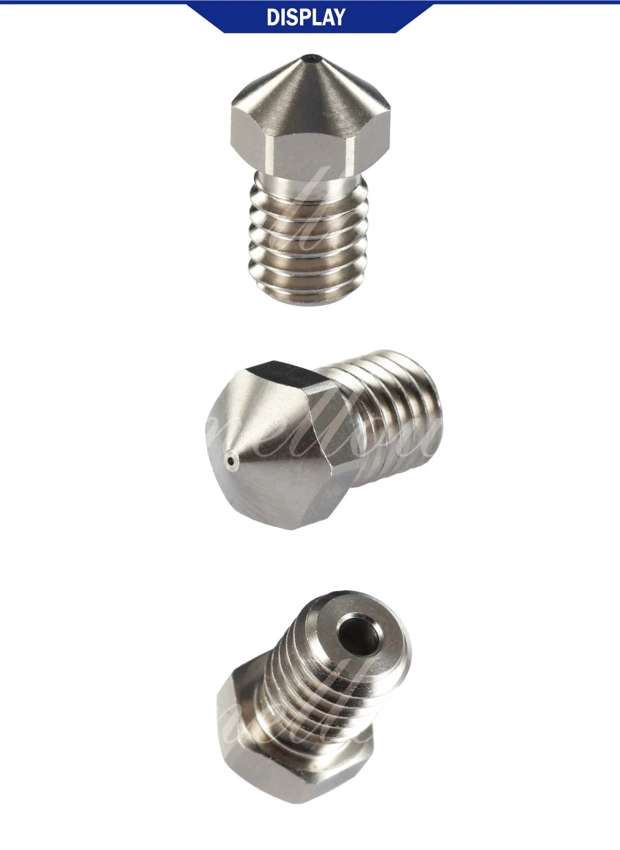 Bico Mellow NF-V6 Cobre Niquelado M6 para Hotend V6 - imagem 12 - Comecx Labs