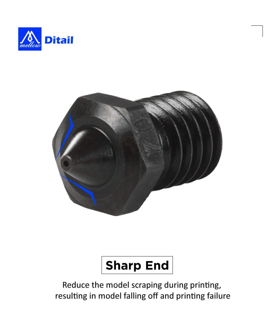Bico NF V6 A2 em aço endurecido 2,85 mm para E3D hotend - imagem 16 - Comecx Labs
