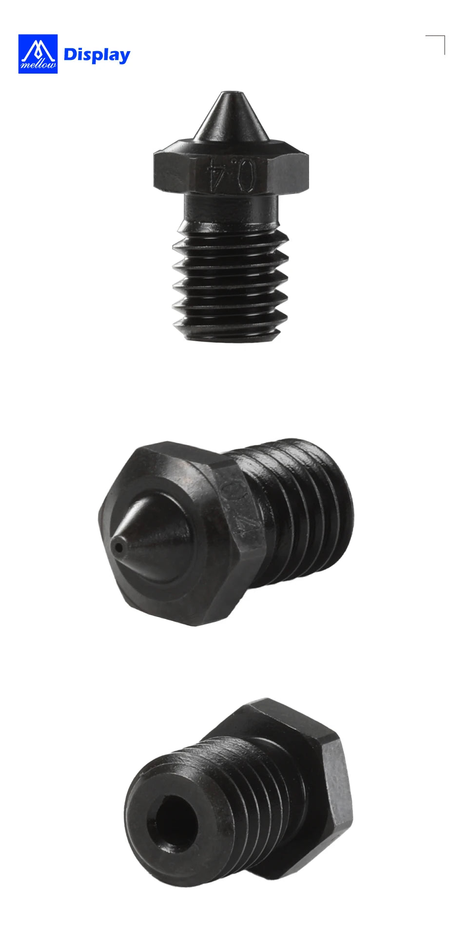 Bico NF V6 A2 em aço endurecido 2,85 mm para E3D hotend - imagem 18 - Comecx Labs