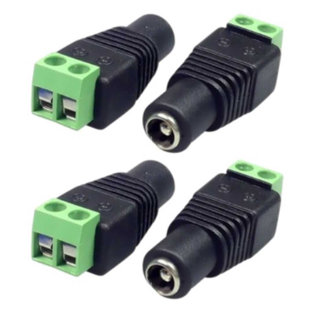 Borne de Parafuso Plug P4 Fêmea Preto/Verde P/ Câmera CFTV - COMP-BORNE-205684 - Comecx Labs