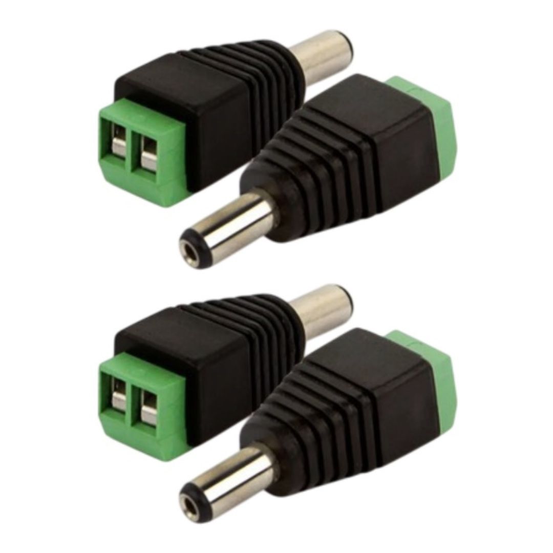 Borne de Parafuso Plug P4 Macho Preto/Verde P/ Câmera CFTV - COMP-BORNE-205702 - Comecx Labs