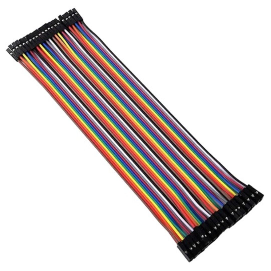 Cabo Jumper Femea-Femea 40 Fios 20cm - Kit para Arduino - JMP-FF-40-20 - Comecx Labs