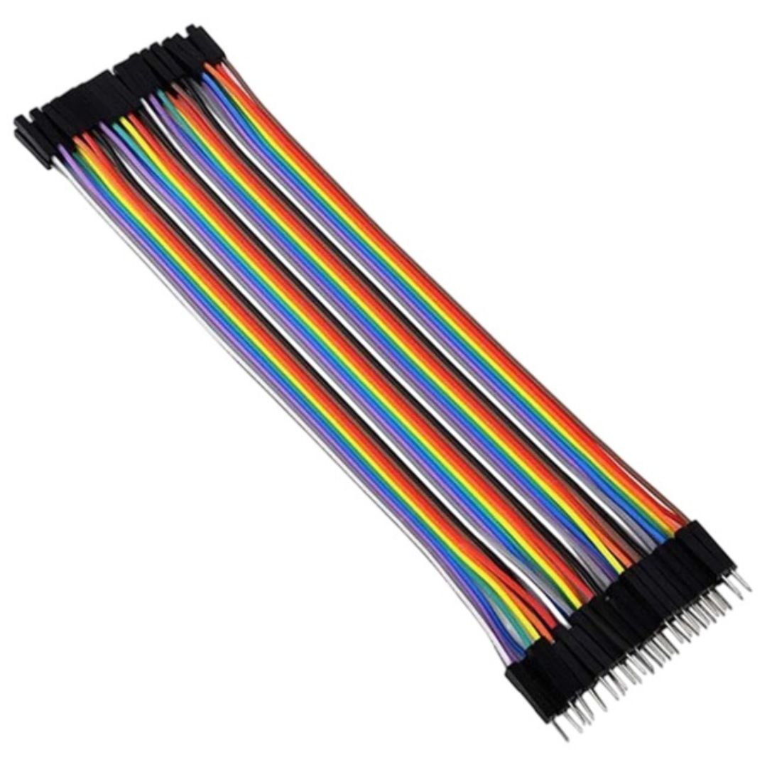 Cabo Jumper Macho-Femea 40 Fios 20cm - Kit para Arduino - JMP-MF-40-20 - Comecx Labs