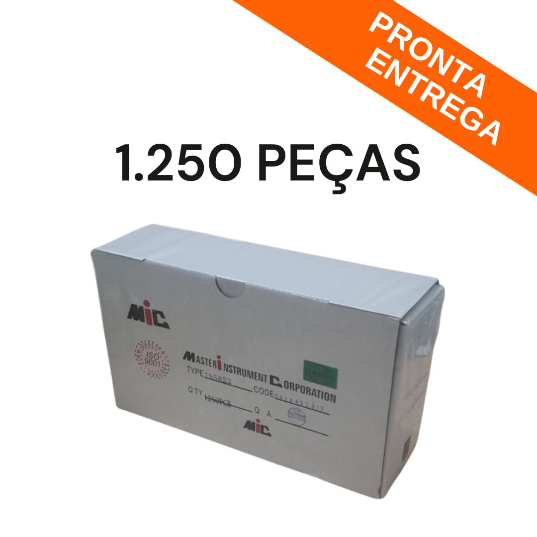 Caixa 1.250 Peças - Diodo Schottky 1N5822 DO-201 40V 3A PTH - SEMI-208186 - Comecx Labs