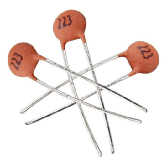 Kit com 50 Capacitores Cerâmicos Disco 22nF 50V Y5V - KIT-CAP-CER-DISCO-22NF-50V-Y5V-50 - Comecx Labs