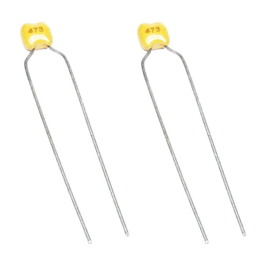 Kit com 50 Capacitores Cerâmicos Multicamadas 47nF 50V Amarelo - KIT-CAP-CER-MULT-47NF-50V-AMARELO-50 - Comecx Labs
