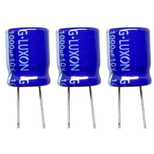 Kit com 50 Capacitores Eletrolíticos 1000uF 10V Luxon - KIT-CAP-ELET-1000UF-10V-LUXON-50 - Comecx Labs