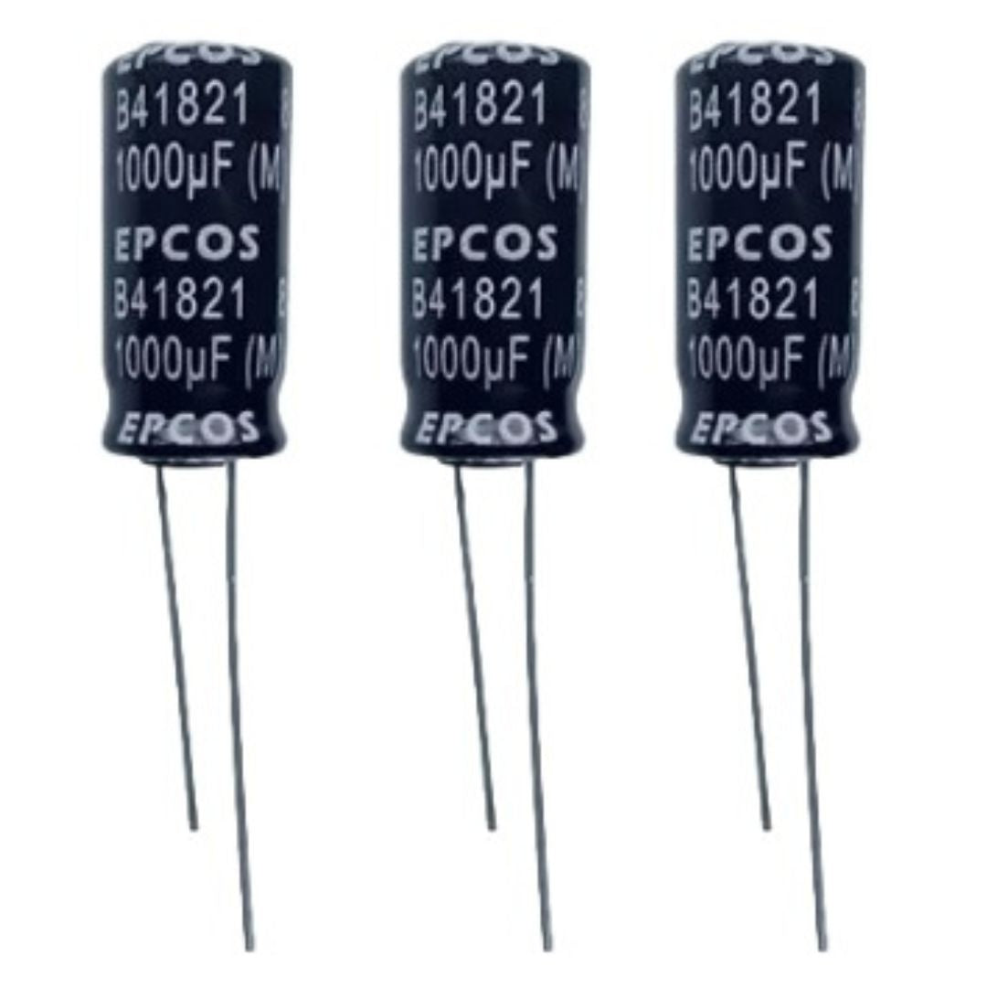 Kit com 20 Capacitores Eletrolíticos 1000uF 25V 85C - KIT-CAP-ELET-1000UF-25V-20 - Comecx Labs