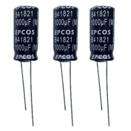 Kit com 20 Capacitores Eletrolíticos 1000uF 25V 85C - KIT-CAP-ELET-1000UF-25V-20 - Comecx Labs