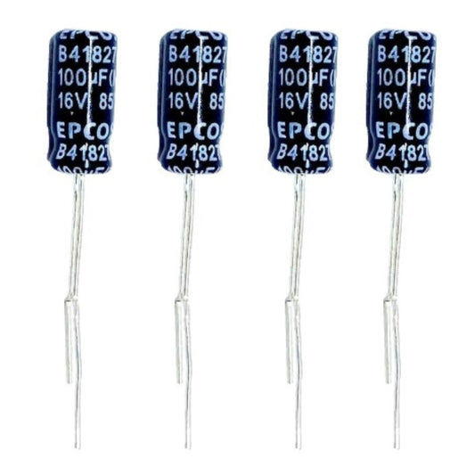 Kit com 20 Capacitores Eletrolíticos 100uF 16V Epcos - KIT-CAP-ELET-100UF-16V-EPCOS-B-20 - Comecx Labs