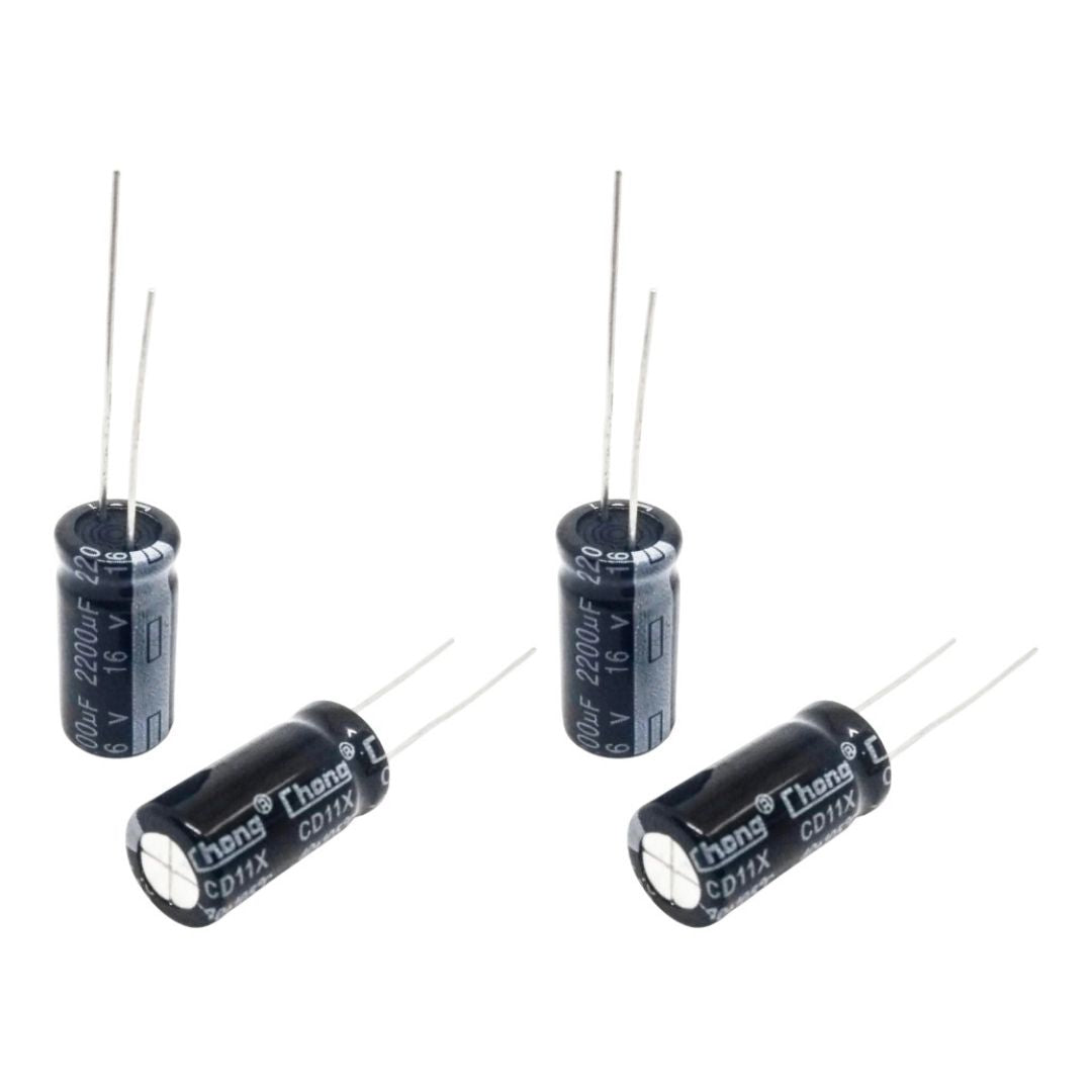 Kit com 20 Capacitores Eletrolíticos 2200uF 16V 105C - KIT-CAP-ELET-2200UF-16V-105C-20 - Comecx Labs
