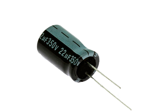 Kit com 10 Capacitores Eletrolíticos 22uF 350V Yageo - KIT-CAP-ELET-22UF-350V-YAGEO-10 - Comecx Labs