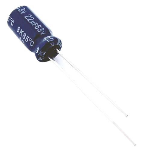 Kit com 20 Capacitores Eletrolíticos 22uF 63V Epcos - KIT-CAP-ELET-22UF-63V-EPCOS-20 - Comecx Labs