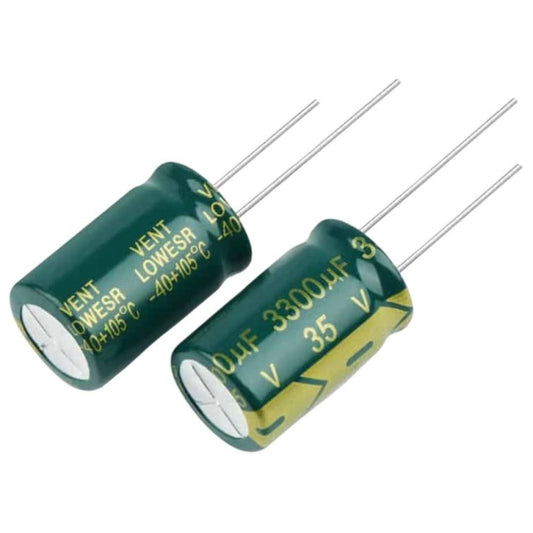 Kit com 5 Capacitores Eletrolíticos 3300uF 35V Low ESR - KIT-CAP-ELET-3300UF-35V-LOW-ESR-5 - Comecx Labs