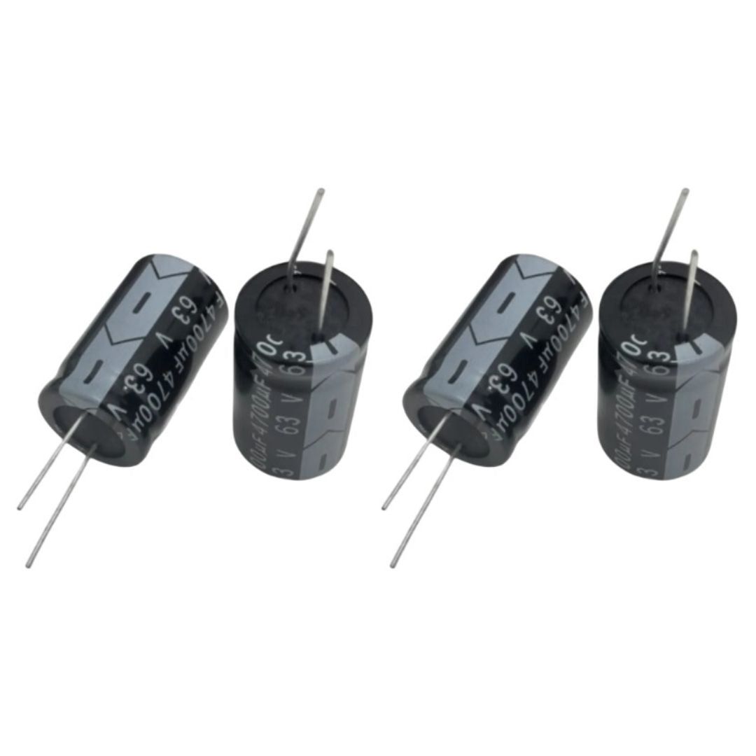 Kit com 5 Capacitores Eletrolíticos 4700uF 63V 85C - KIT-CAP-ELET-4700UF-63V-85C-5 - Comecx Labs