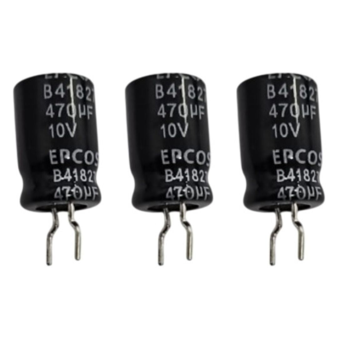 Kit com 20 Capacitores Eletrolíticos 470uF 10V Epcos - KIT-CAP-ELET-470UF-10V-EPCOS-20 - Comecx Labs