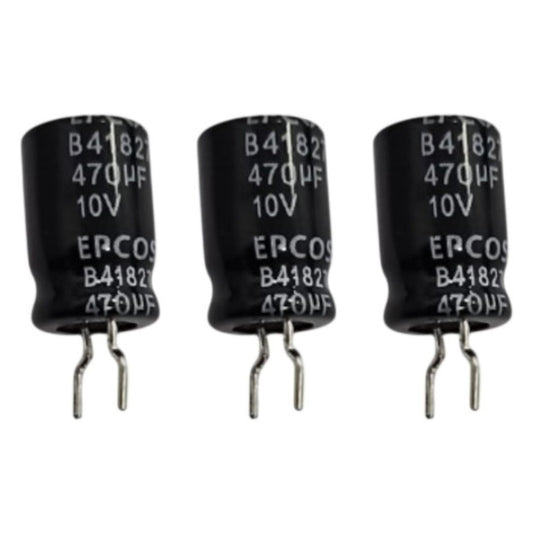 Kit com 20 Capacitores Eletrolíticos 470uF 10V Epcos - KIT-CAP-ELET-470UF-10V-EPCOS-20 - Comecx Labs