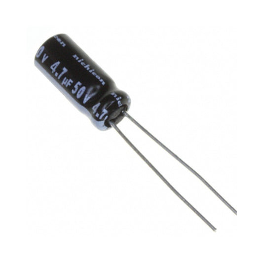 Kit com 50 Capacitores Eletrolíticos 4.7uF 50V 85C Luxon - KIT-CAP-ELET-4-7UF-50V-LUXON-50 - Comecx Labs