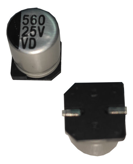 Kit com 10 Capacitores Eletrolíticos SMD 560uF 25V Capxon - KIT-CAP-ELET-SMD-560UF-25V-CAPXON-10 - Comecx Labs