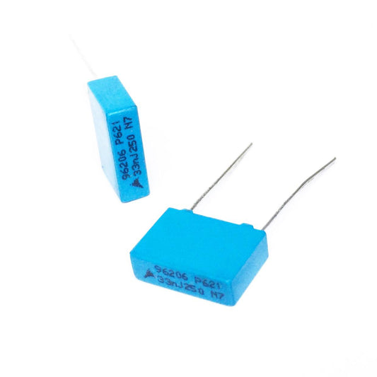 Kit com 20 Capacitores Metal Filme 33nF 250V - KIT-CAP-MET-FILME-33NF-250V-20 - Comecx Labs