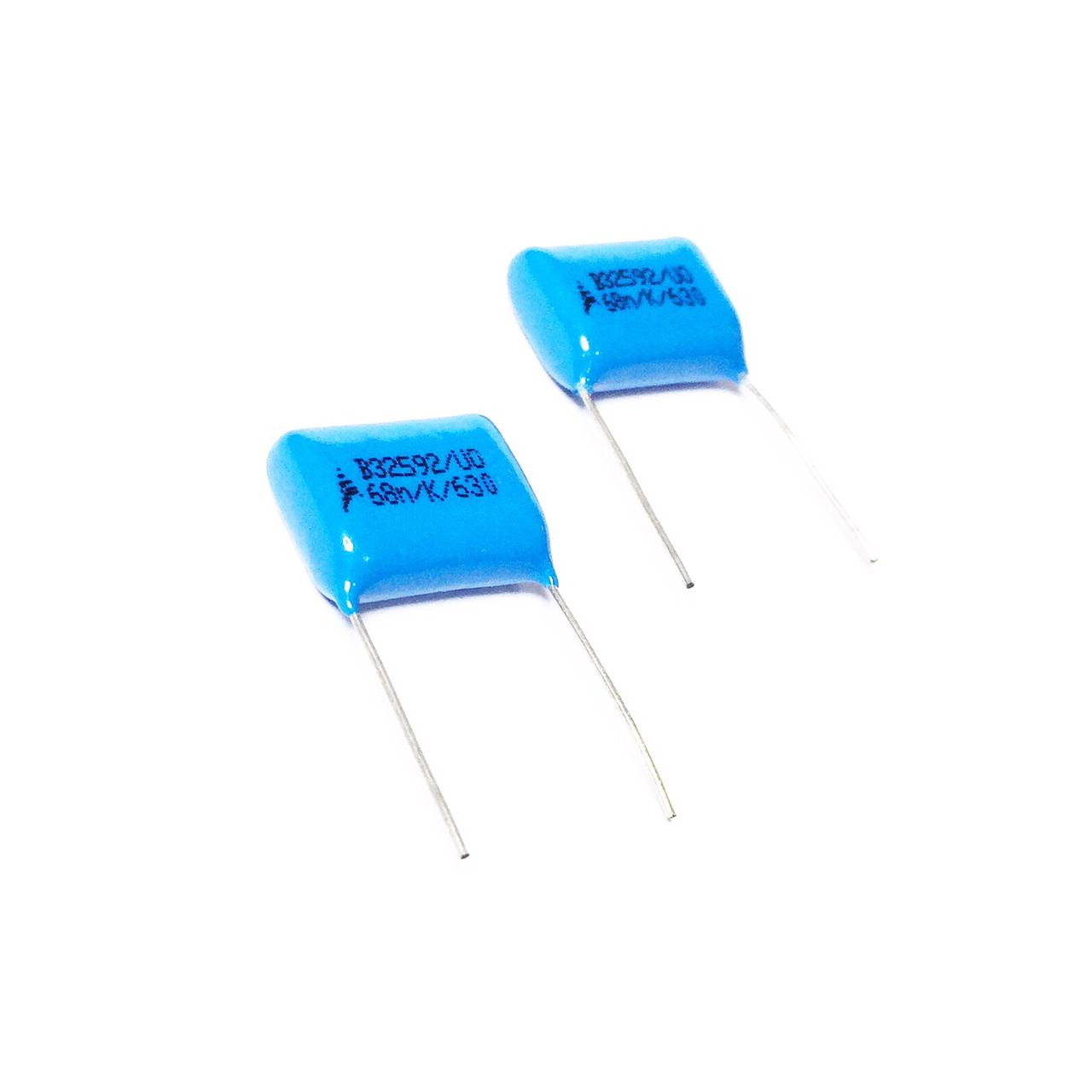 Kit com 10 Capacitores Metal Filme 68nF 630V - KIT-CAP-MET-FILME-68NF-630V-10 - Comecx Labs