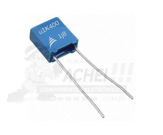 Kit com 20 Capacitores Poliéster 100nF 400V Passo 10mm - KIT-CAP-POL-100NF-400V-P10-20 - Comecx Labs