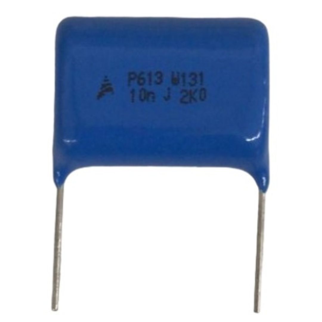 Kit com 10 Capacitores Poliéster 10nF 2000V Passo 22.5mm - KIT-CAP-POL-10NF-2000V-P22-10 - Comecx Labs
