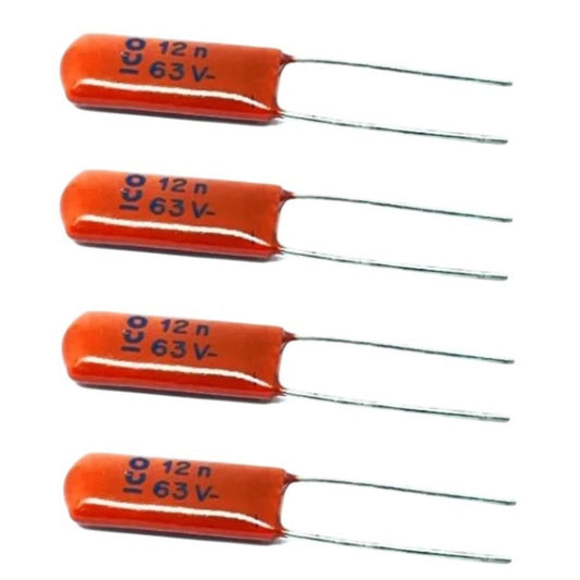 Kit com 50 Capacitores Poliéster Metalizado 12nF 63V - KIT-CAP-POL-MET-12NF-63V-50 - Comecx Labs