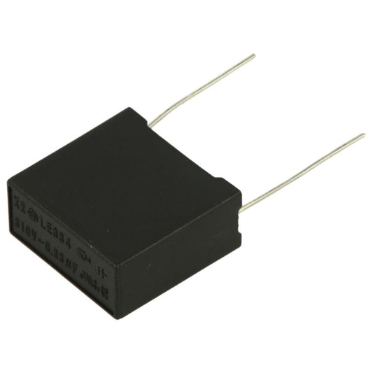 Capacitor Poliéster Supressor 330nF (330K / 0.33uF) 310V X2 (334) Passo 15mm (LE334-MX) - MAN-PROT-SURGE-229180 - Comecx Labs