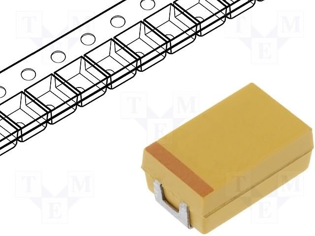 Kit com 10 Capacitores Tântalo SMD 100uF 16V Case D - KIT-CAP-TANTALO-SMD-100UF-16V-CASED-10 - Comecx Labs