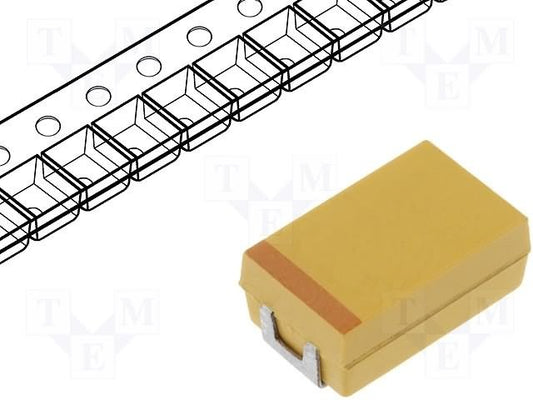 Kit com 10 Capacitores Tântalo SMD 100uF 16V Case D - KIT-CAP-TANTALO-SMD-100UF-16V-CASED-10 - Comecx Labs
