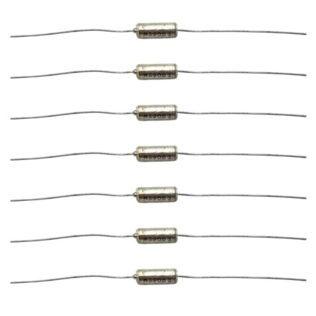 Kit com 10 Capacitores Tântalo Axiais 1uF 50V - KIT-CAP-TANTALO-AXIAL-1UF-50V-10 - Comecx Labs